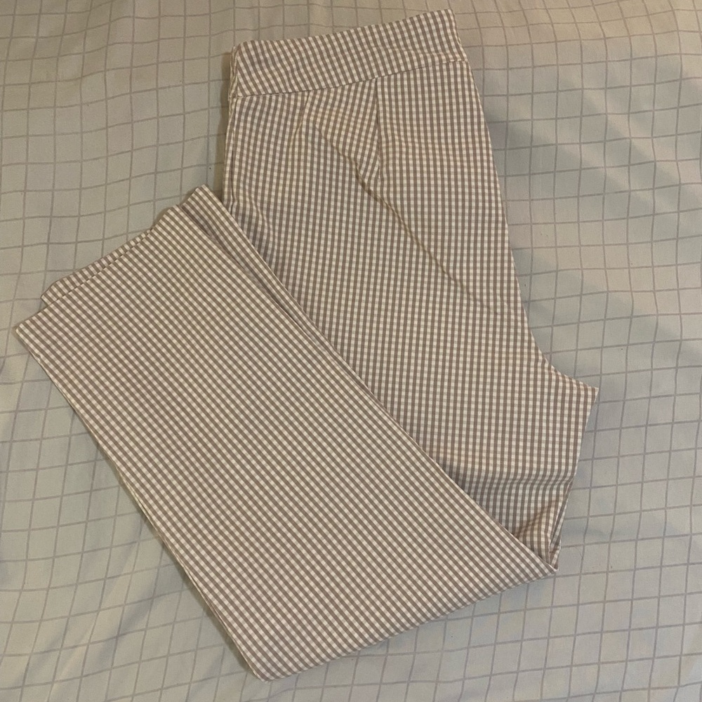 Plaid Tan and White Pants